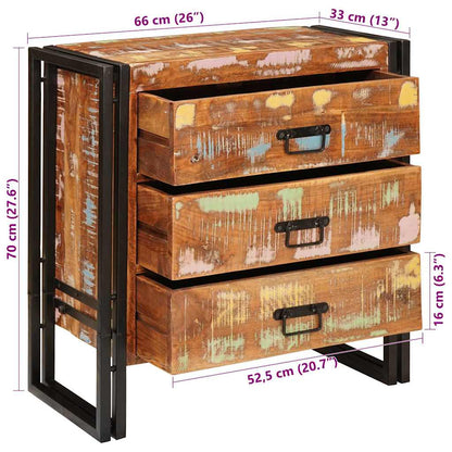 vidaXL Sideboard mit Schubladen Braun 66 x 33 x 70 cm Massives Altholz