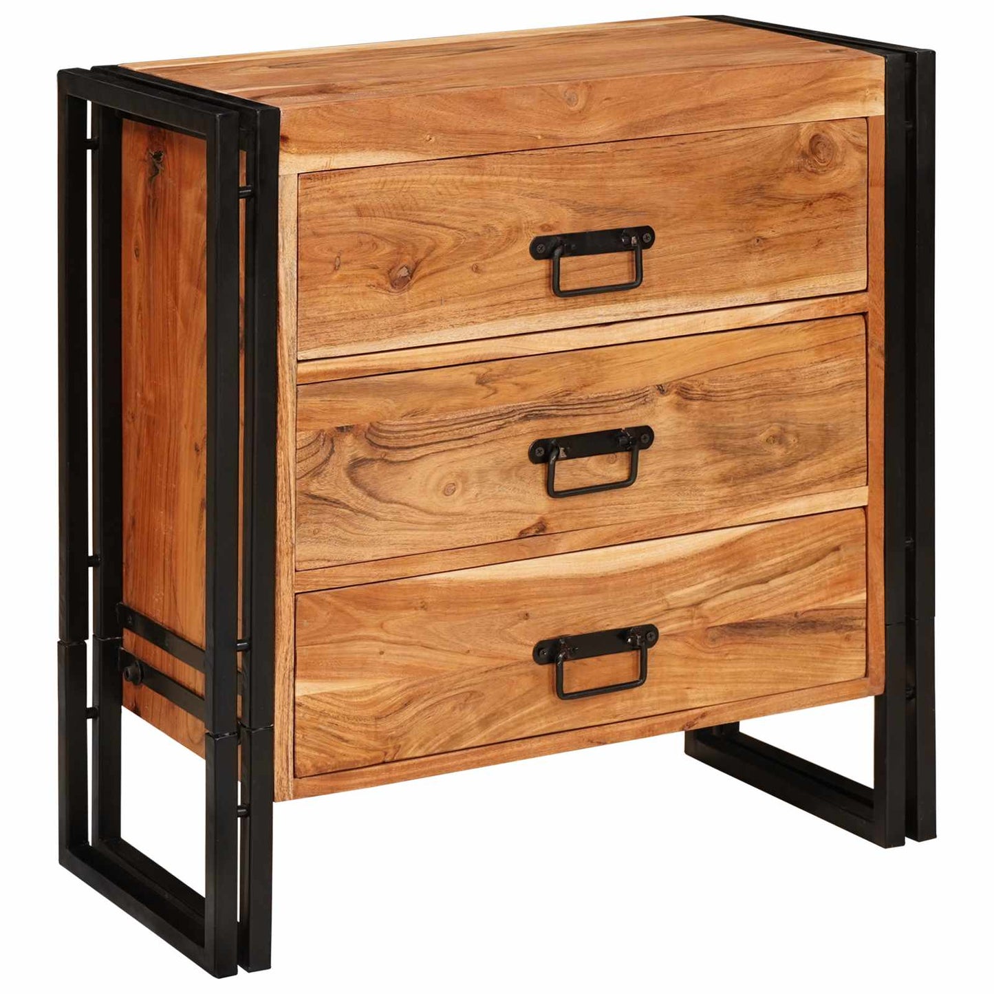 vidaXL Sideboard Braun 66 x 33 x 70 cm Massivholz Akazie