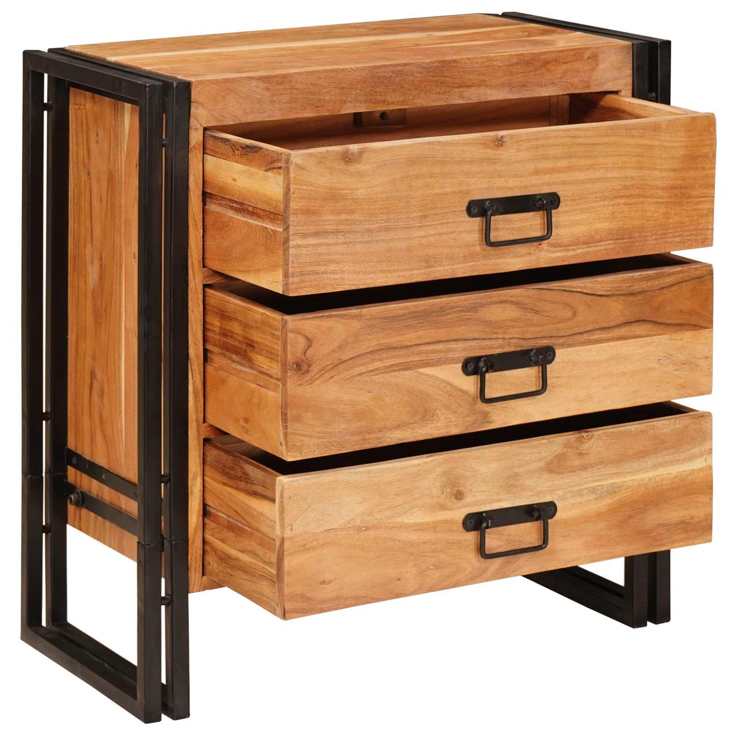 vidaXL Sideboard Braun 66 x 33 x 70 cm Massivholz Akazie