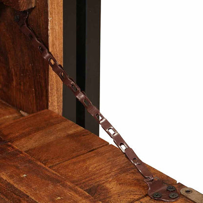 Schuhschrank mit Tür Braun 90 x 38 x 45 cm Massives Altholz