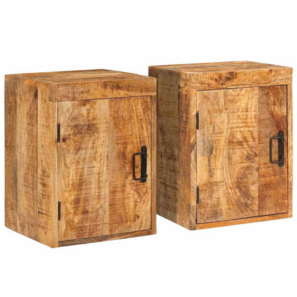 vidaXL Nachttisch 2 pcs Braun 35 x 33 x 48 cm Massivholz Mango