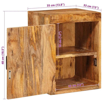 vidaXL Nachttisch 2 pcs Braun 35 x 33 x 48 cm Massivholz Mango
