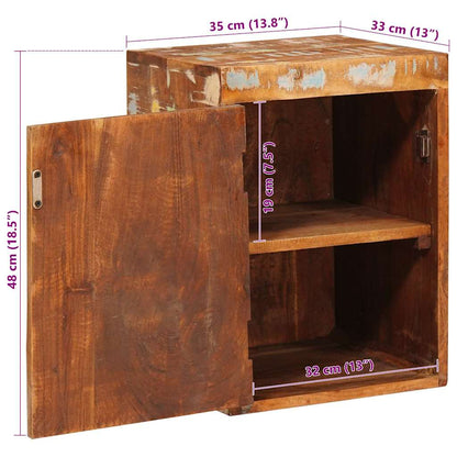 vidaXL Nachttisch 2 pcs Braun 35 x 33 x 48 cm Massivholz Altholz