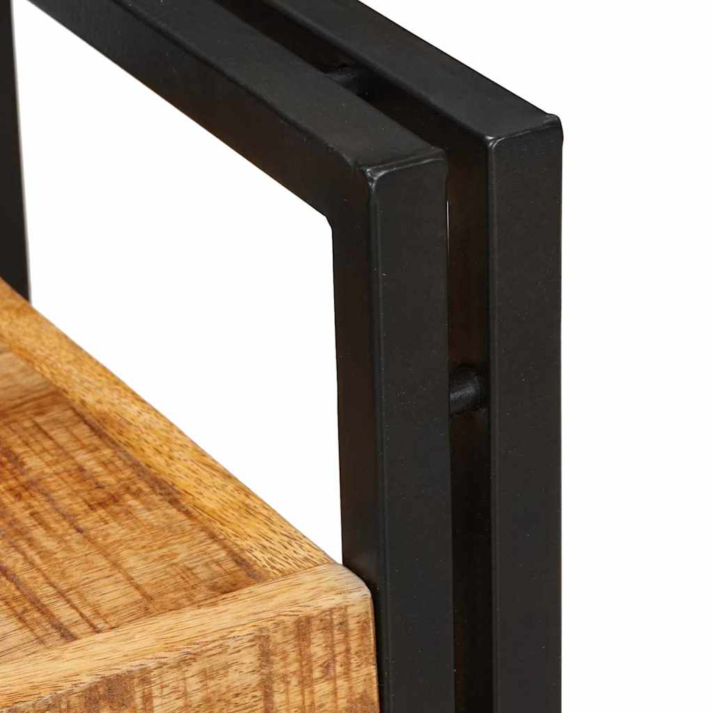 vidaXL Nachttisch Braun und Schwarz 38 x 33 x 58 cm Massivholz Mango