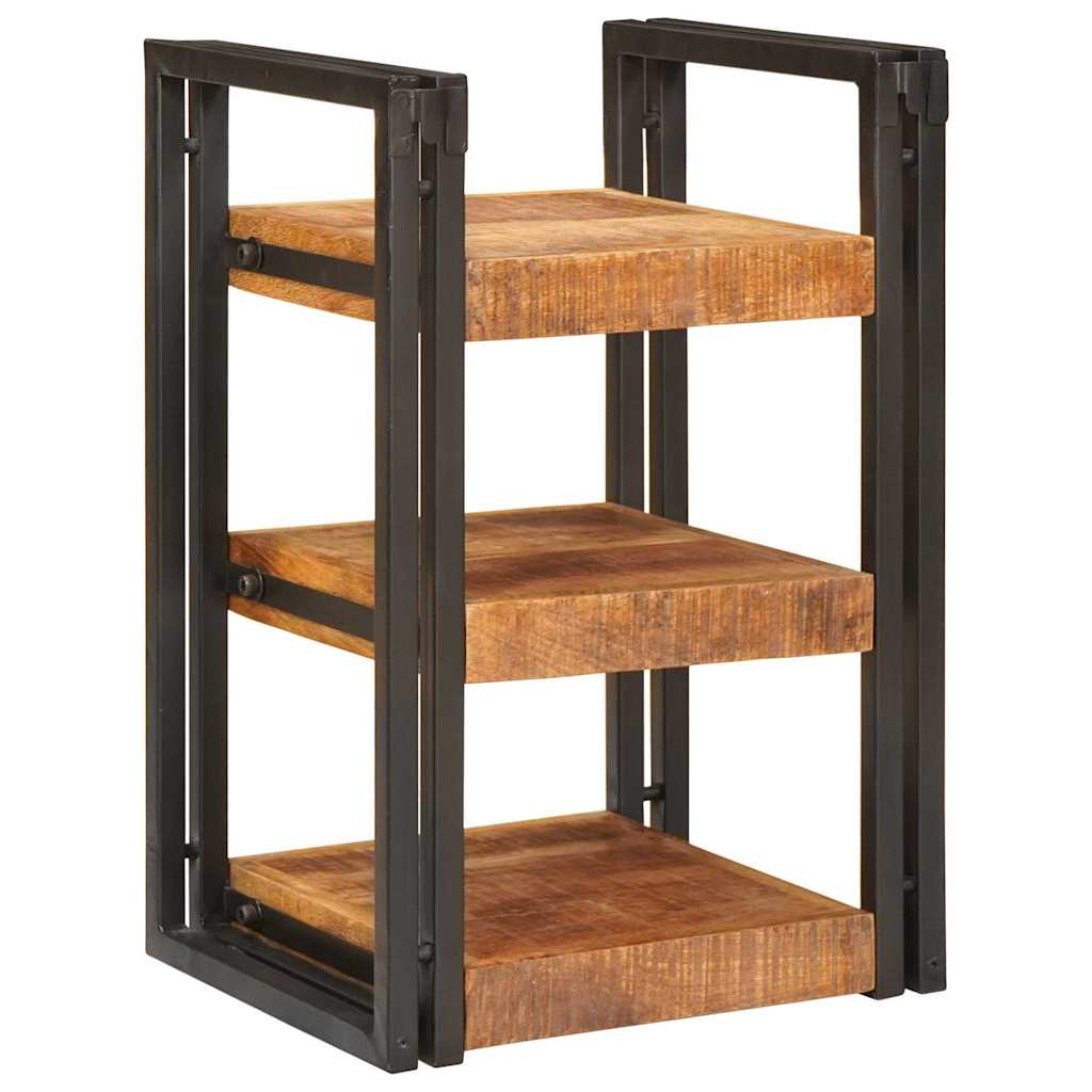 vidaXL Nachttisch Braun und Schwarz 38 x 33 x 58 cm Massivholz Mango