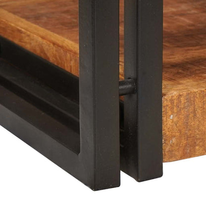 vidaXL Nachttisch 2 pcs Braun und Schwarz Massivholz Mango