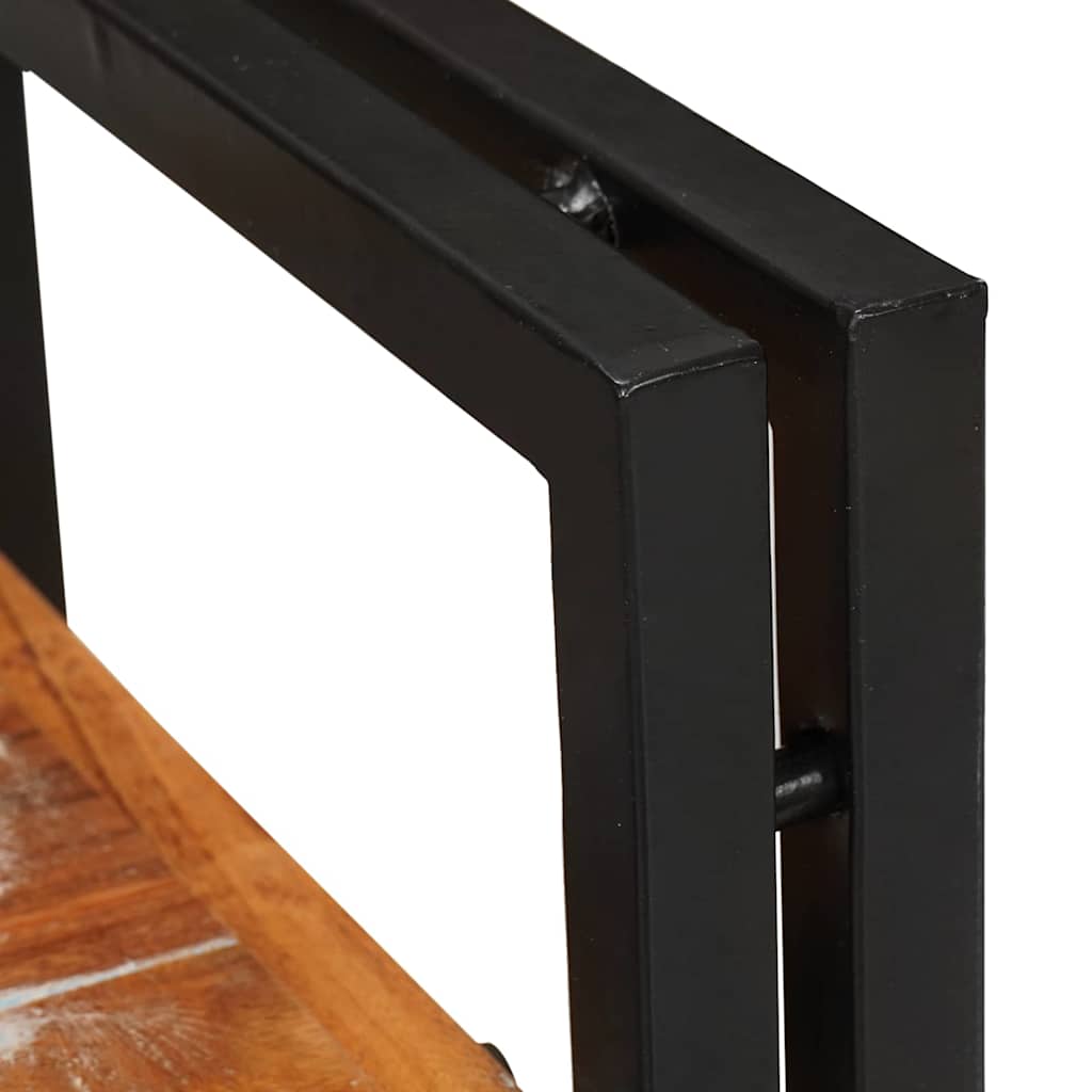 vidaXL Nachttisch Braun und Schwarz 38 x 33 x 58 cm Massivholz Altholz