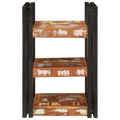 vidaXL Nachttisch Braun und Schwarz 38 x 33 x 58 cm Massivholz Altholz