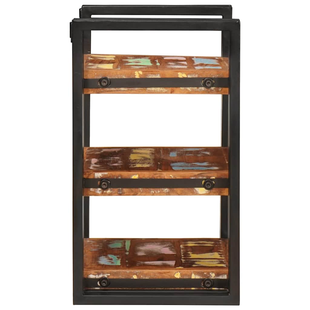vidaXL Nachttisch Braun und Schwarz 38 x 33 x 58 cm Massivholz Altholz