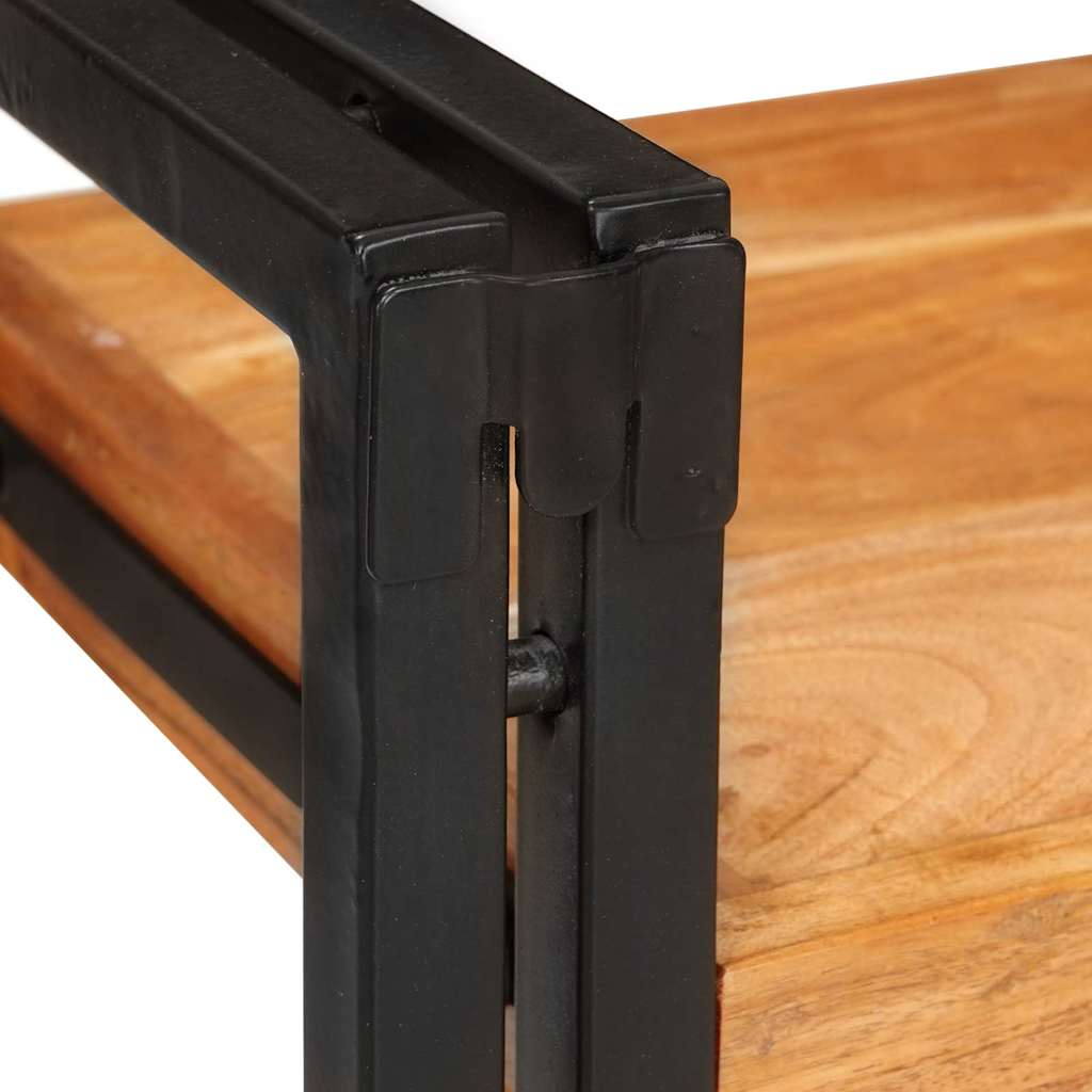 vidaXL Nachttisch Braun und Schwarz 38 x 33 x 58 cm Massivholz Akazie