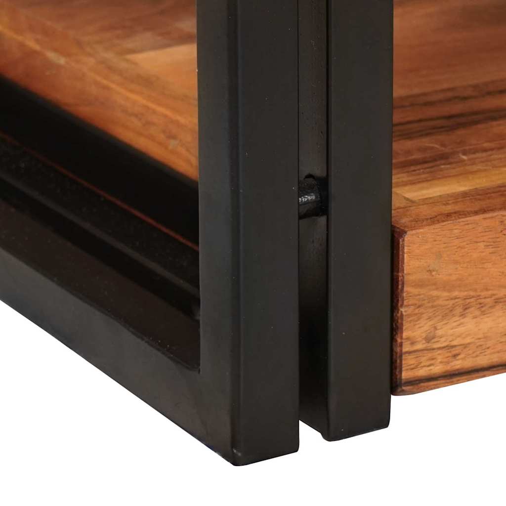 vidaXL Nachttisch Braun und Schwarz 38 x 33 x 58 cm Massivholz Akazie