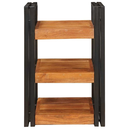 Nachttisch 2 pcs Braun und Schwarz Massivholz Akazie