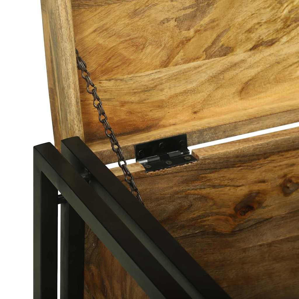 vidaXL Aufbewahrungsbox mit Speicher 80 x 50 x 50 cm Raues Mangoholz