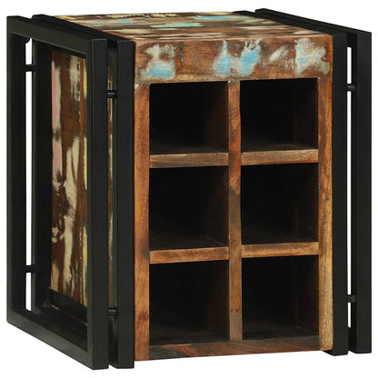 Weinregal 35 x 35 x 39 cm Massives upgecyceltes Holz