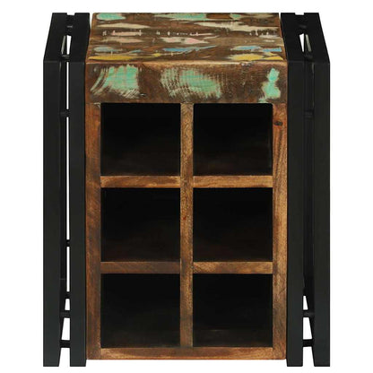 Weinregal 35 x 35 x 39 cm Massives upgecyceltes Holz