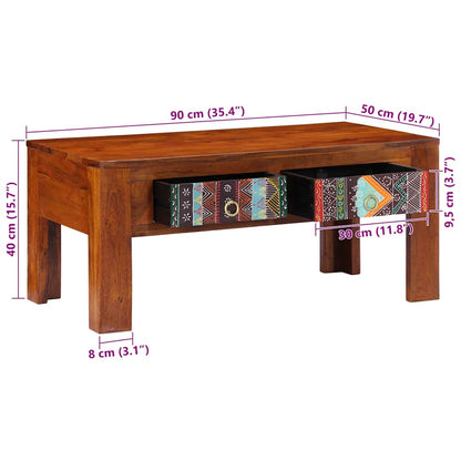 vidaXL Couchtisch 90x50x40 cm Massivholz Akazie