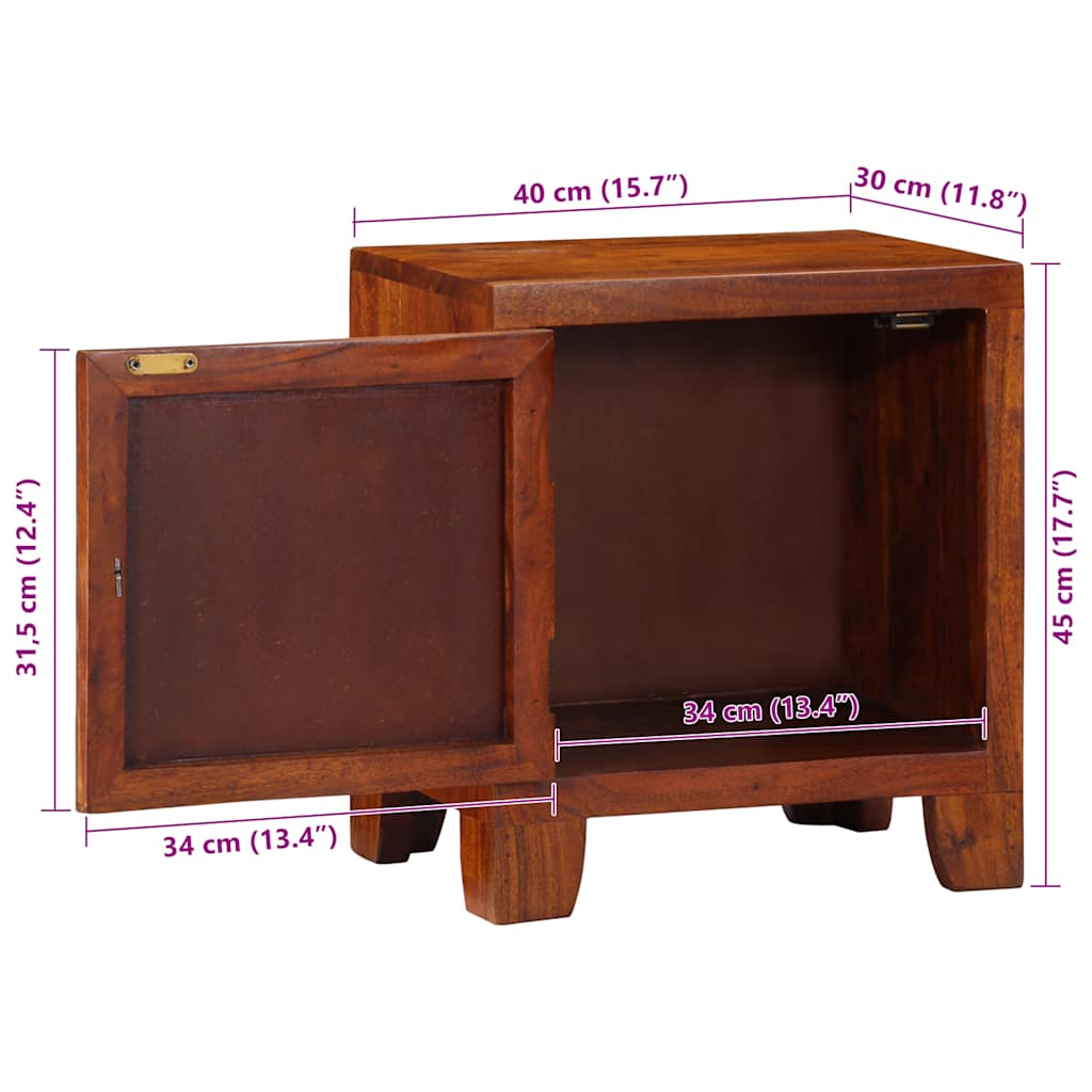 vidaXL Nachttisch 40x30x45 cm Massivholz Akazie