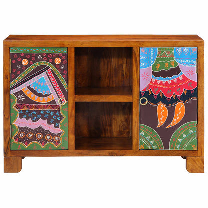 vidaXL Sideboard Mehrfarbig 90x35x60 cm Massivholz Akazie