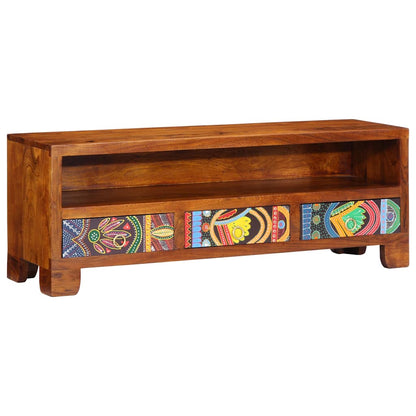 vidaXL Meuble TV multicolore 110x30x40 cm Bois d'acacia massif