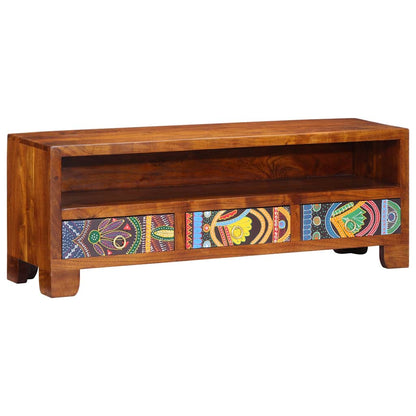 vidaXL Meuble TV multicolore 110x30x40 cm Bois d'acacia massif