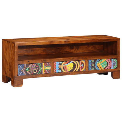 vidaXL Meuble TV multicolore 110x30x40 cm Bois d'acacia massif