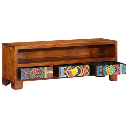 vidaXL Meuble TV multicolore 110x30x40 cm Bois d'acacia massif