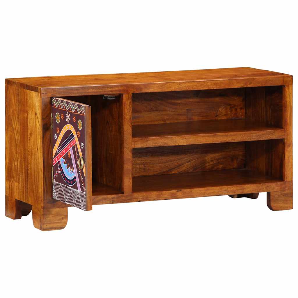 vidaXL Meuble TV multicolore 90x30x45 cm bois d'acacia massif