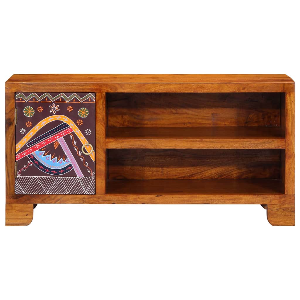 vidaXL Meuble TV multicolore 90x30x45 cm bois d'acacia massif