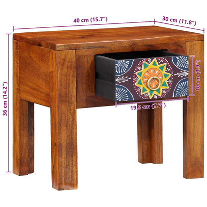 vidaXL Table d'appoint avec tiroirs de rangement Marron 40 x 30 x 36 cm