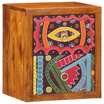 vidaXL Table de chevet marron 35 x 30 x 40 cm en bois d'acacia massif