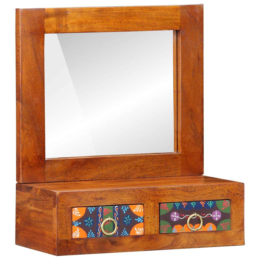 vidaXL Wandschrank mit Spiegel Braun 40 x 20 x 50 cm Massivholz Akazie