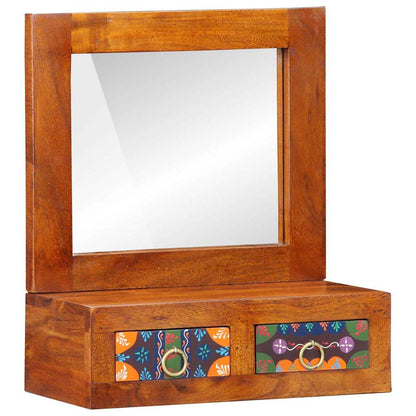 vidaXL Wandschrank mit Spiegel Braun 40 x 20 x 50 cm Massivholz Akazie