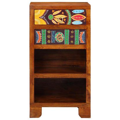 vidaXL Florale Endtabelle mit Schubladen Braun 40 x 35 x 75 cm