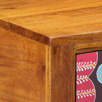 Florale Endtabelle mit Schubladen Braun 35 x 35 x 75 cm