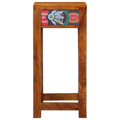 Florale Endtabelle mit Schubladen Braun 35 x 35 x 75 cm