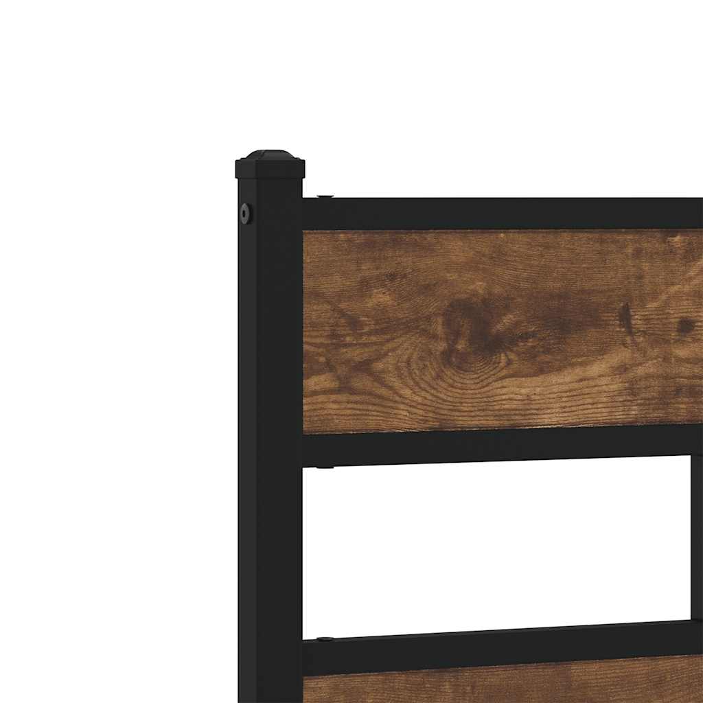 vidaXL Ersatz-Kopfteil Räuchereiche 75 cm Eisen und Holzwerkstoff