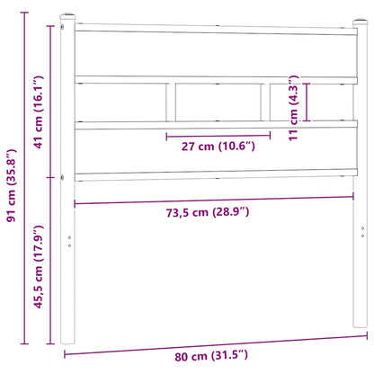 vidaXL Ersatz-Kopfteil Räuchereiche 75 cm Eisen und Holzwerkstoff