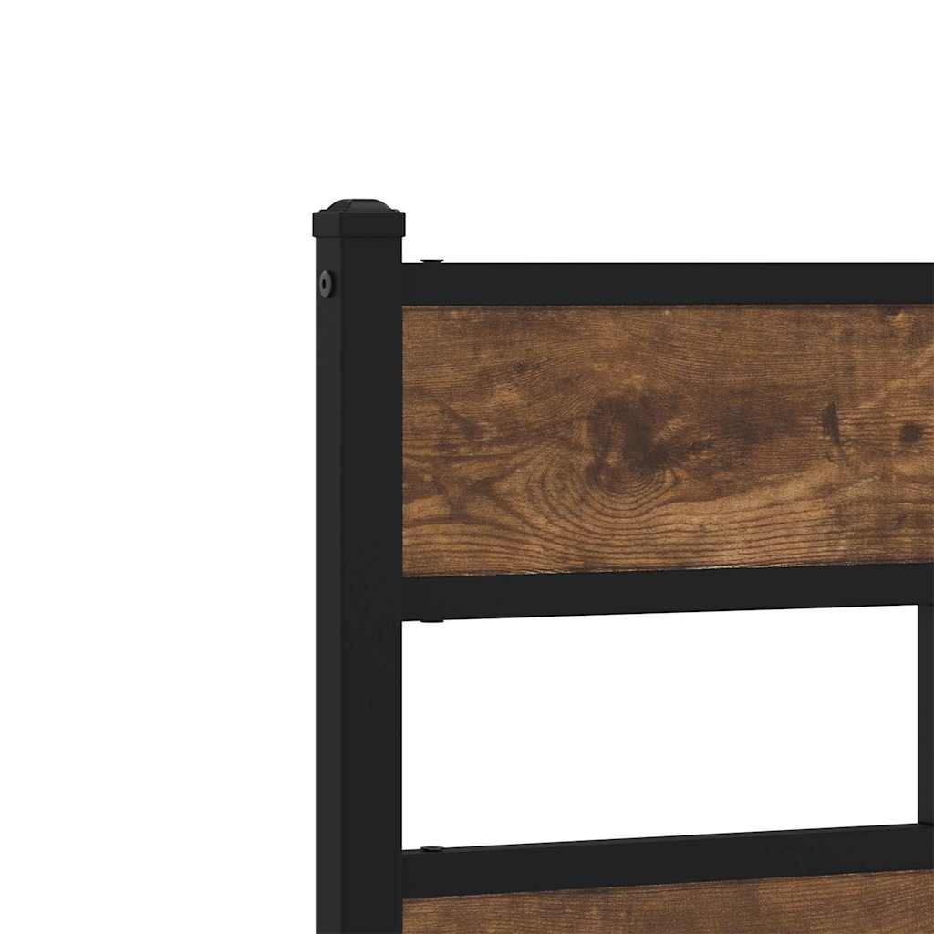 vidaXL Kopfteil Räuchereiche 120 cm Eisen und Holzwerkstoff