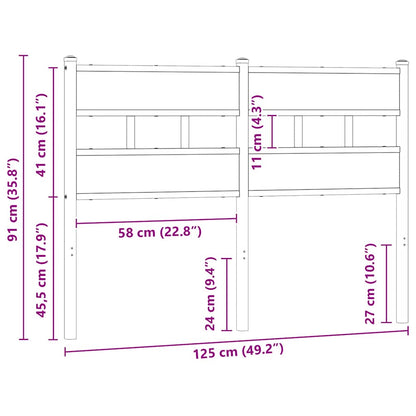 vidaXL Kopfteil Räuchereiche 120 cm Eisen und Holzwerkstoff