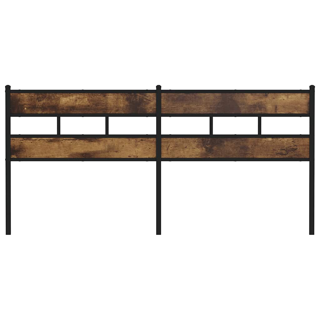 vidaXL Kopfteil Räuchereiche 193 cm Eisen und Holzwerkstoff