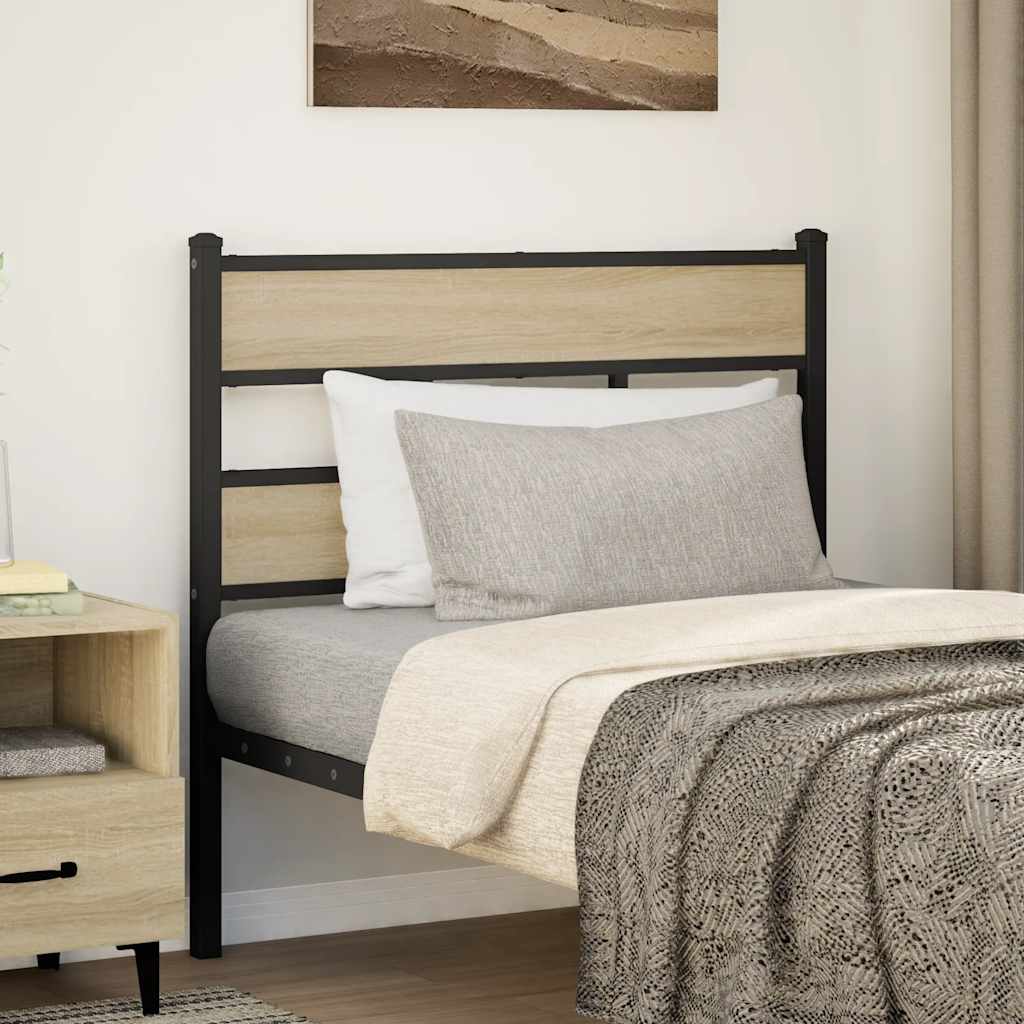 vidaXL Kopfteil Sonoma-Eiche 80 cm Eisen und Holzwerkstoff
