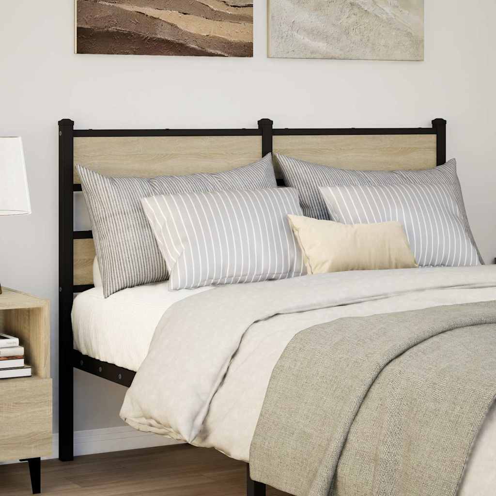 vidaXL Ersatz-Kopfteil Sonoma-Eiche 120 cm Eisen und Holzwerkstoff