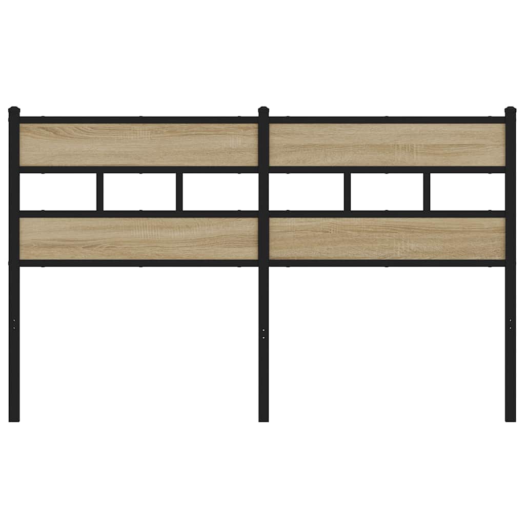 Ersatz-Kopfteil Sonoma-Eiche 135 cm Eisen und Holzwerkstoff