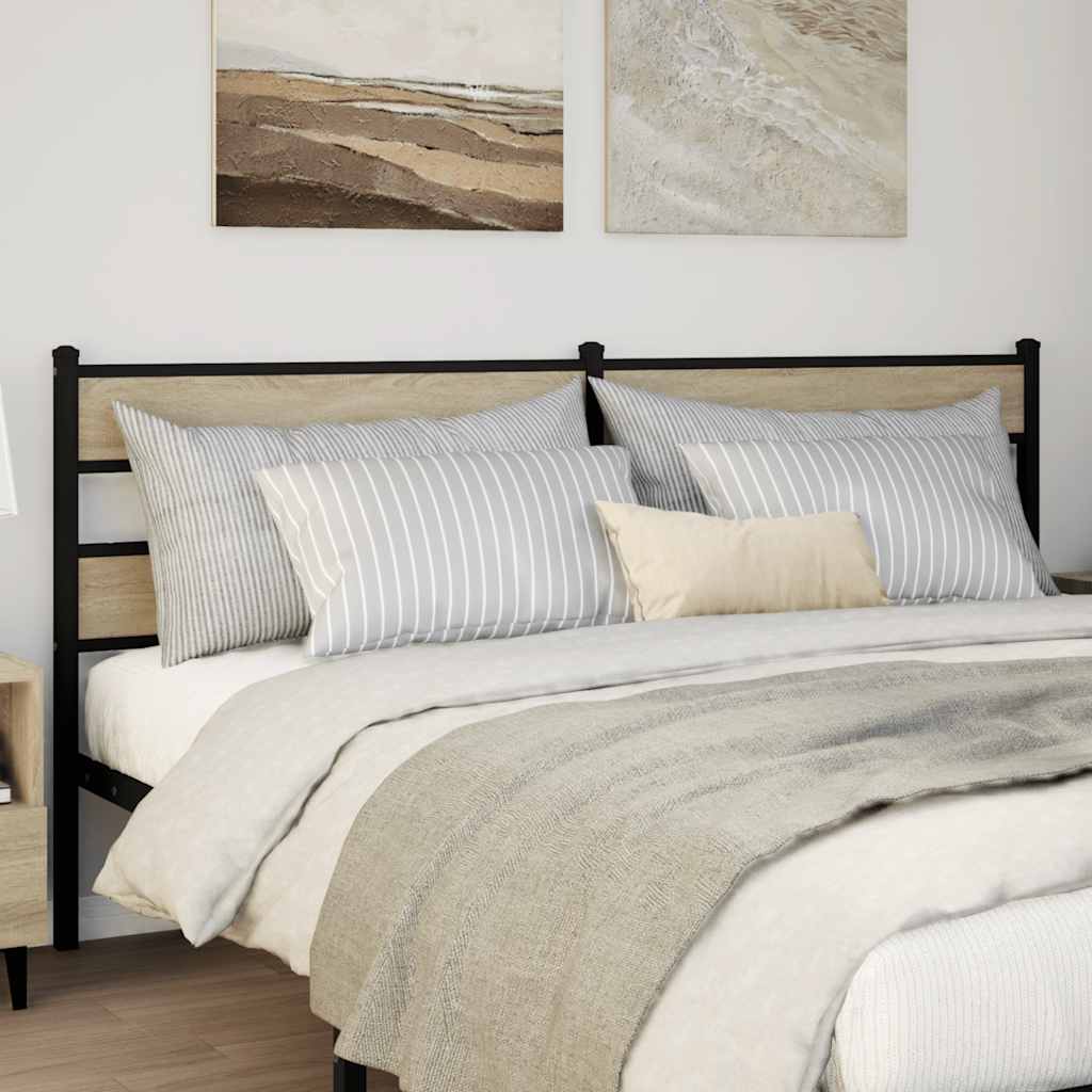 vidaXL Ersatz-Kopfteil Sonoma-Eiche 193 cm Eisen und Holzwerkstoff