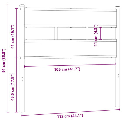 vidaXL Ersatz-Kopfteil Braun Eichen-Optik 107 cm Stahl und Holzwerkstoff