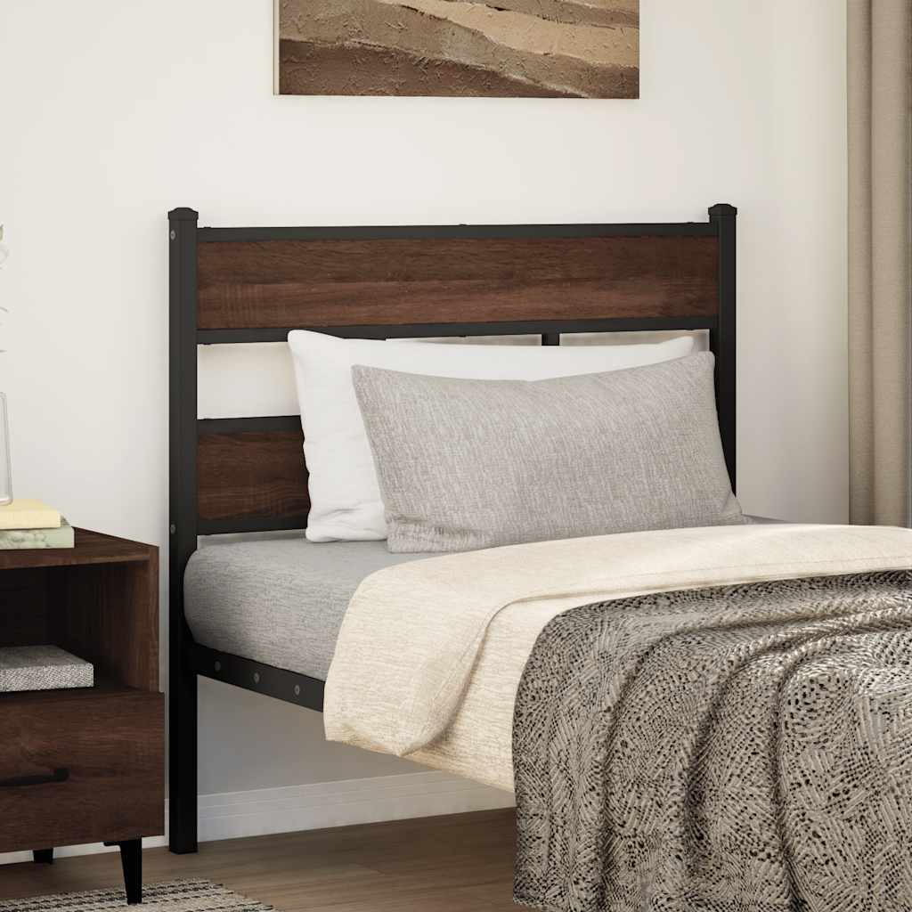 vidaXL Ersatz-Kopfteil Braun Eichen-Optik 107 cm Stahl und Holzwerkstoff