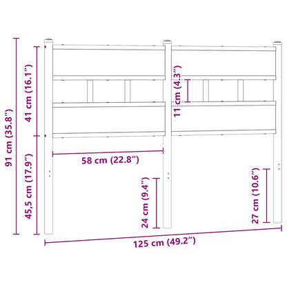 vidaXL Ersatz-Kopfteil Braun Eichen-Optik 120 cm Stahl und Holzwerkstoff