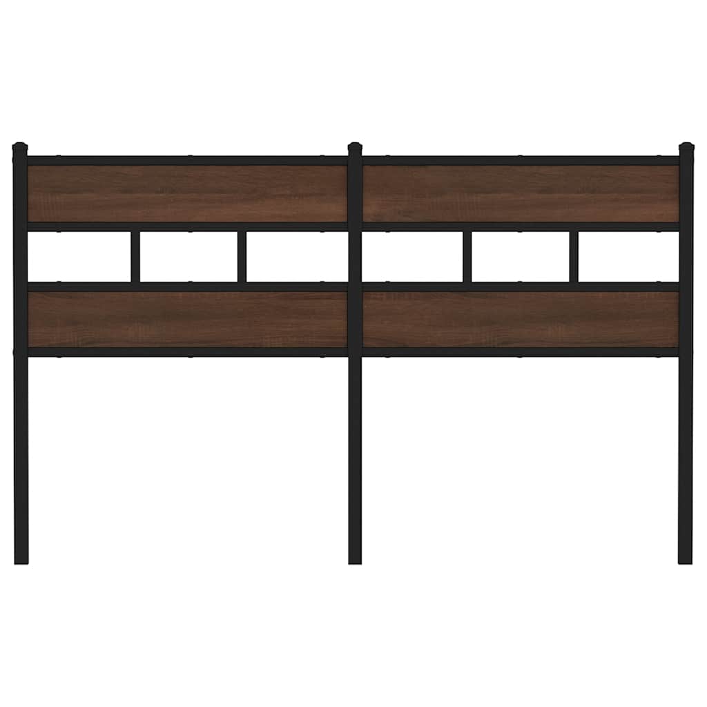 Ersatz-Kopfteil Braun Eichen-Optik 135 cm Stahl und Holzwerkstoff