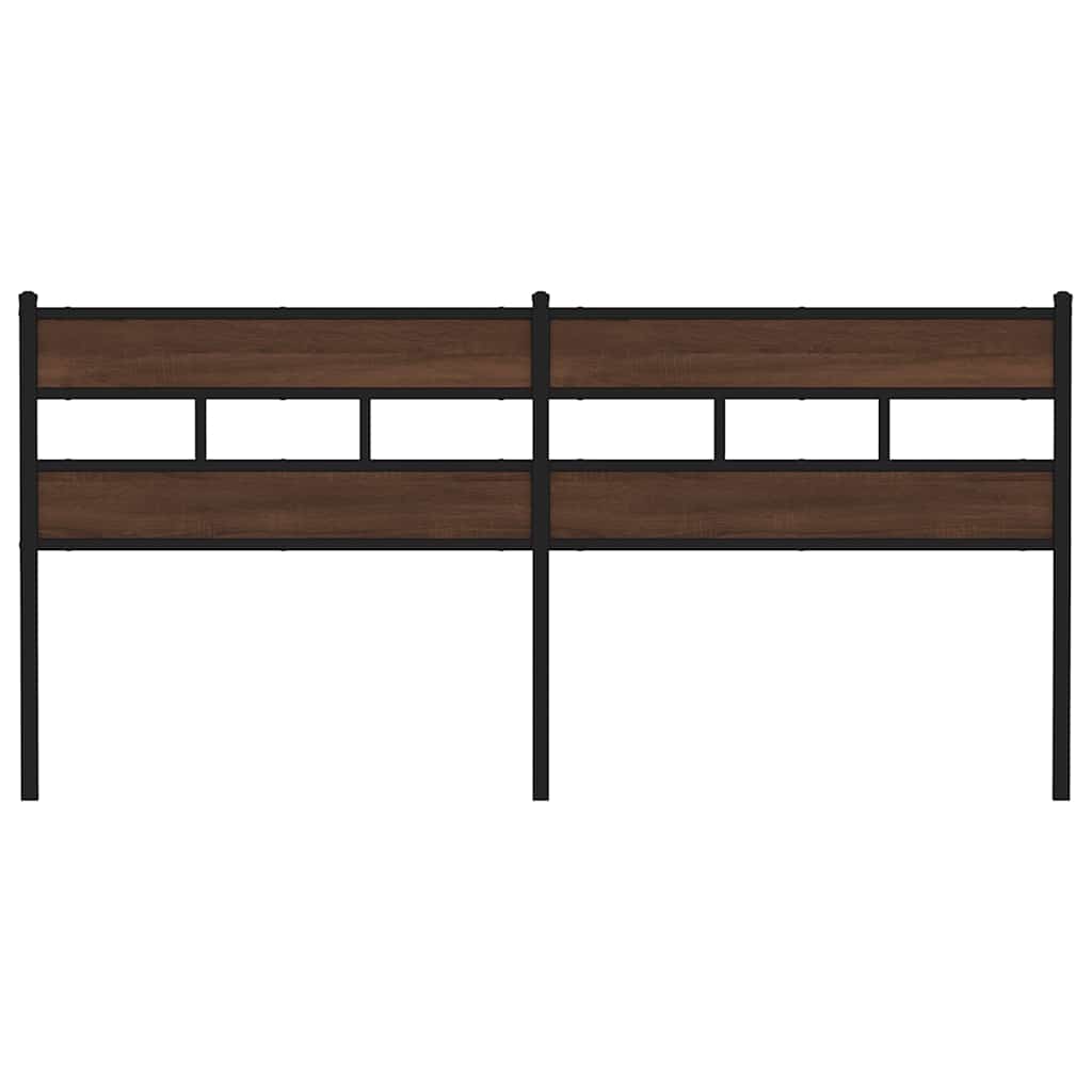 Ersatz-Kopfteil Braun Eichen-Optik 200 cm Stahl und Holzwerkstoff