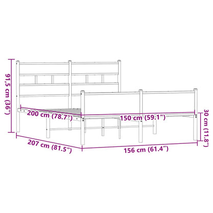 Bettgestell ohne Matratze Braun Eiche 150x200 cm Holzwerkstoff